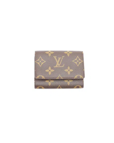 Pre-owned Louis Vuitton Monogram Flap Card Holder In Brown