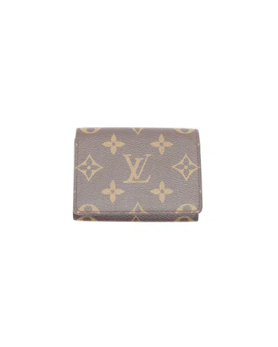 Pre-owned Louis Vuitton Monogram Flap Card Holder In Brown