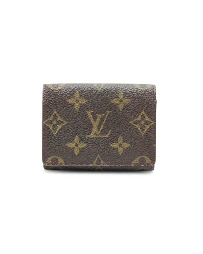 Pre-owned Louis Vuitton Monogram Flap Card Holder In Brown