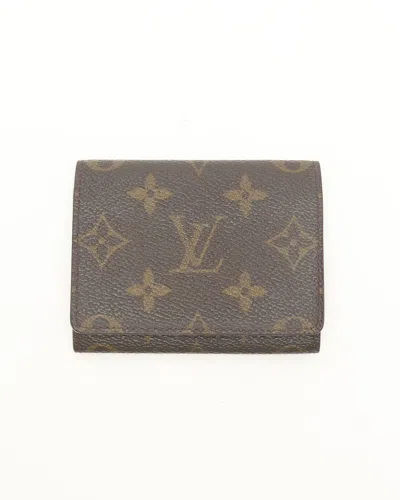 Pre-owned Louis Vuitton Monogram Flap Card Holder In Brown