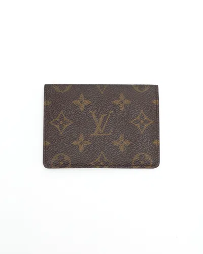 Pre-owned Louis Vuitton Monogram Flap Card Holder In Brown