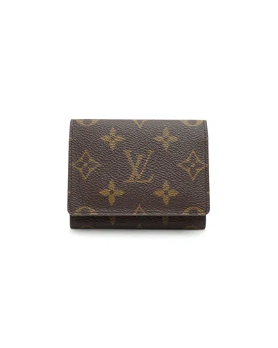Pre-owned Louis Vuitton Monogram Flap Card Holder In Brown
