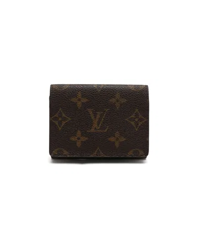 Pre-owned Louis Vuitton Monogram Flap Card Holder In Brown