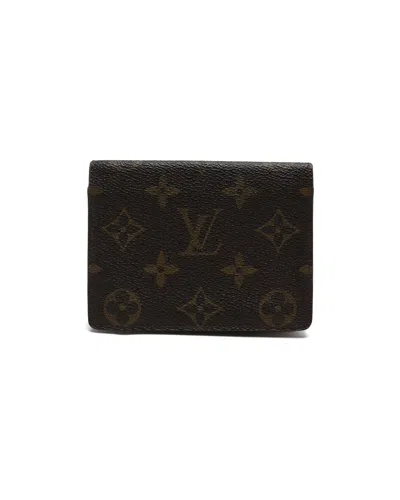 Pre-owned Louis Vuitton Monogram Flap Card Holder In Brown