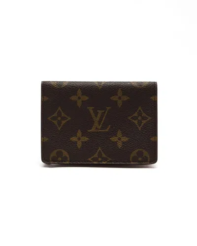 Pre-owned Louis Vuitton Monogram Flap Card Holder In Brown