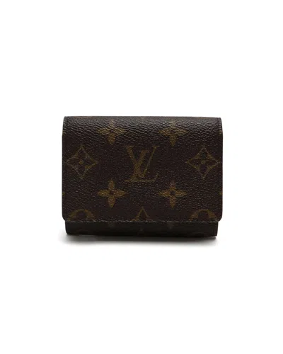 Pre-owned Louis Vuitton Monogram Flap Card Holder In Brown