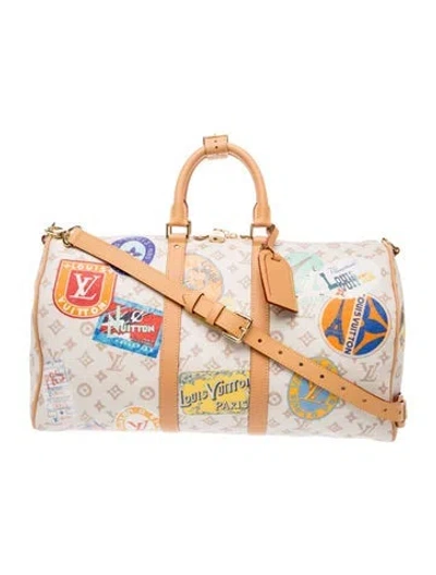 Pre-owned Louis Vuitton Monogram Flight Mode Keepall Bandouliere 45 In Neutrals