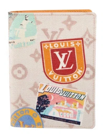 Pre-owned Louis Vuitton Monogram Flight Mode Passport Holder In Neutrals