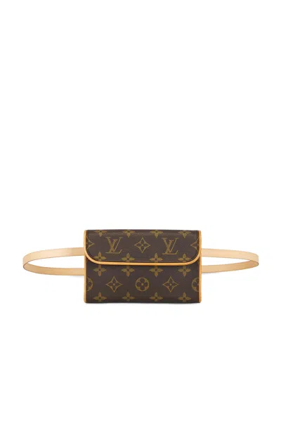 Pre-owned Louis Vuitton Monogram Florentine Pochette Belt Bag In Brown