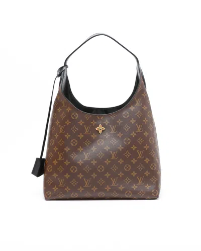 Pre-owned Louis Vuitton Monogram Flower Hobo Bag In Brown