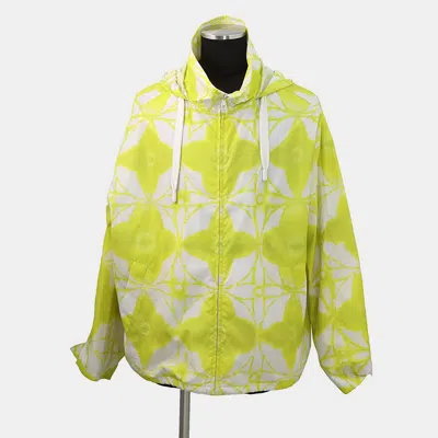 Pre-owned Louis Vuitton Monogram Flower Shibori Windbreaker Size 50 Limeyellow/white Polyester100% In Green