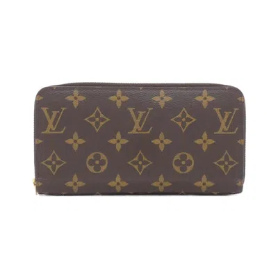 Pre-owned Louis Vuitton Monogram Fuchsia Marron Coated Canvas Long Wallet (bi-fold) ()