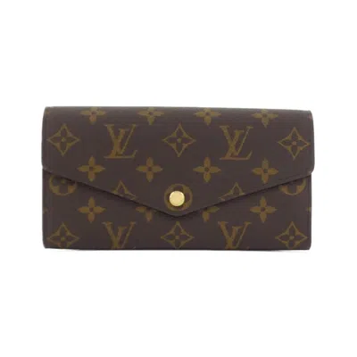 Pre-owned Louis Vuitton Monogram Fuchsia Marron Coated Canvas Long Wallet (bi-fold) () In Multi