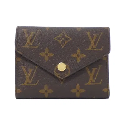 Pre-owned Louis Vuitton Monogram Fuchsia Marron Coated Canvas Wallet (bi-fold) () In Multi