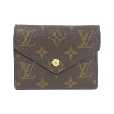 Pre-owned Louis Vuitton Monogram Fuchsia Marron Coated Canvas Wallet (tri-fold) () In Multi