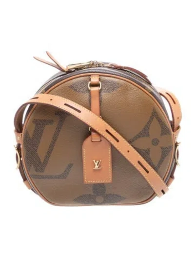 Pre-owned Louis Vuitton Monogram Giant Boite Chapeau Souple Mm In Brown