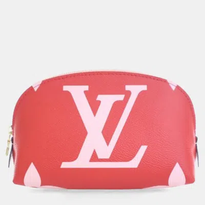 Pre-owned Louis Vuitton Monogram Giant Cosmetic Pouch In Red