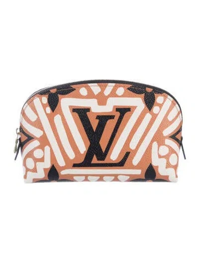 Pre-owned Louis Vuitton Monogram Giant Crafty Cosmetic Pouch In Orange