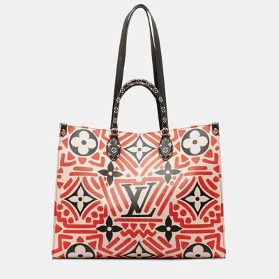 Pre-owned Louis Vuitton Monogram Giant Crafty Onthego Gm In Red