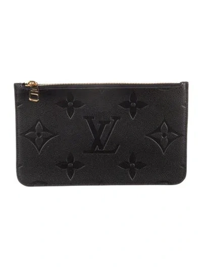 Pre-owned Louis Vuitton Monogram Giant Empreinte Neverfull Pochette In Black