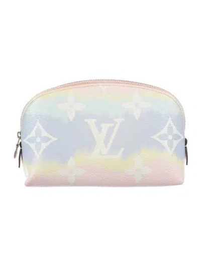 Pre-owned Louis Vuitton Monogram Giant Escale Cosmetic Pouch In Blue