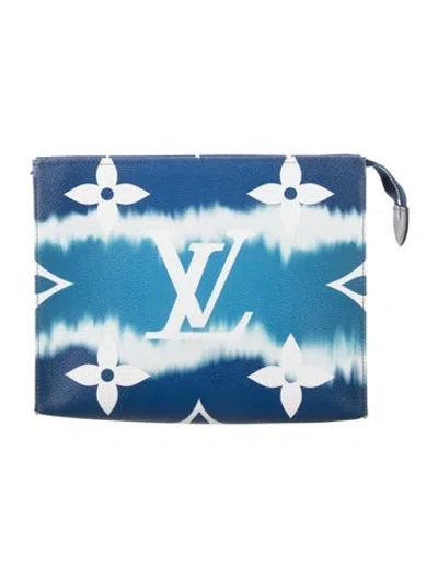 Pre-owned Louis Vuitton Monogram Giant Escale Toiletry Pouch 26 In Blue