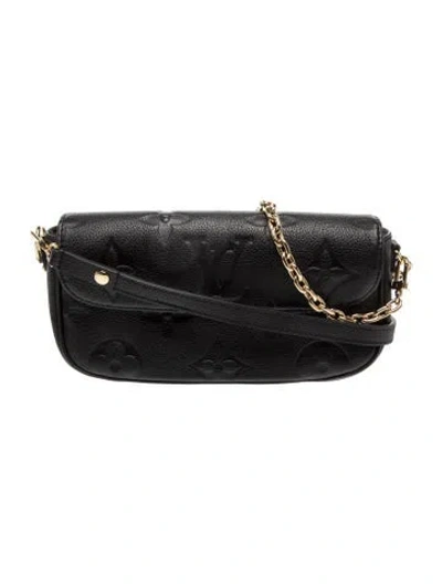 Pre-owned Louis Vuitton Monogram Giant Ivy Wallet On Chain In Black