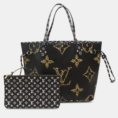 Pre-owned Louis Vuitton Monogram Giant Jungle Neverfull Mm In Black