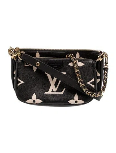 Pre-owned Louis Vuitton Monogram Giant Multi-pochette Accessoires Small In Black