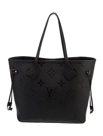 Pre-owned Louis Vuitton Monogram Giant Neverfull W/pouch Mm In Black