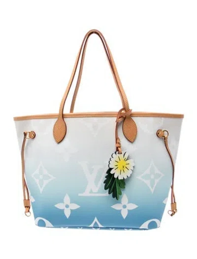 Pre-owned Louis Vuitton Monogram Giant Neverfull W/pouch Mm In Blue