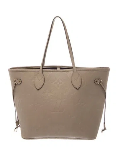 Pre-owned Louis Vuitton Monogram Giant Neverfull W/pouch Mm In Neutral