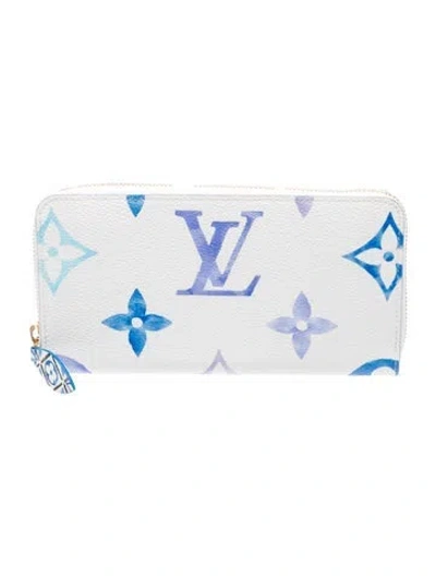 Pre-owned Louis Vuitton Monogram Giant Pattern Coated Canvas Continental Wallet In White