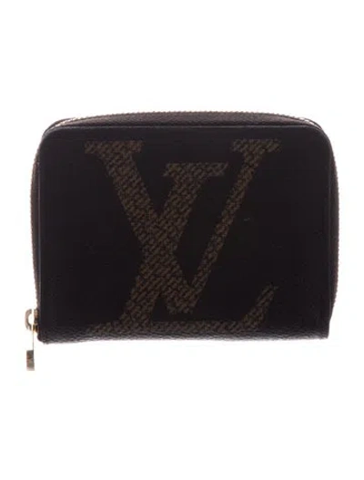 Pre-owned Louis Vuitton Monogram Giant Pattern Coated Canvas Zippy Coin Purse In Brown