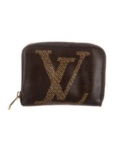 Pre-owned Louis Vuitton Monogram Giant Pattern Coated Canvas Zippy Coin Purse In Brown