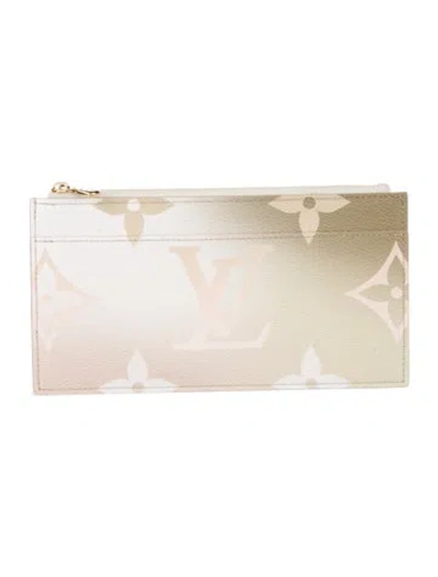 Pre-owned Louis Vuitton Monogram Giant Pattern Slim Purse In Neutral