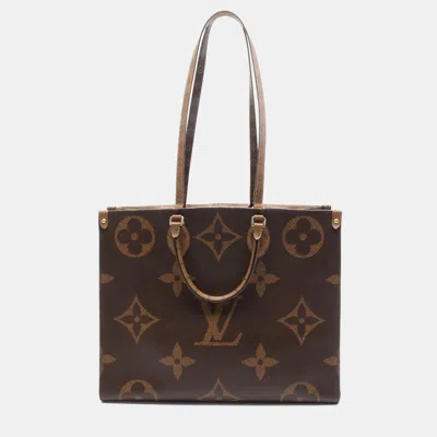 Pre-owned Louis Vuitton Monogram Giant Reverse Canvas On-the-go Tote Gm