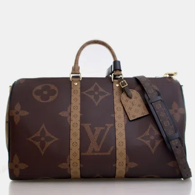 Pre-owned Louis Vuitton Monogram Giant Reverse Keepall Bandouliere 45