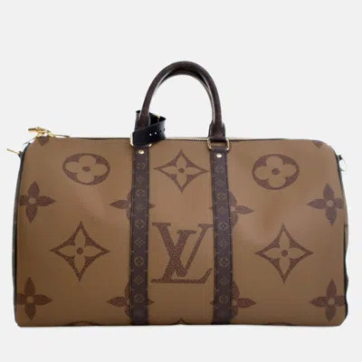 Pre-owned Louis Vuitton Monogram Giant Reverse Keepall Bandouliere 45