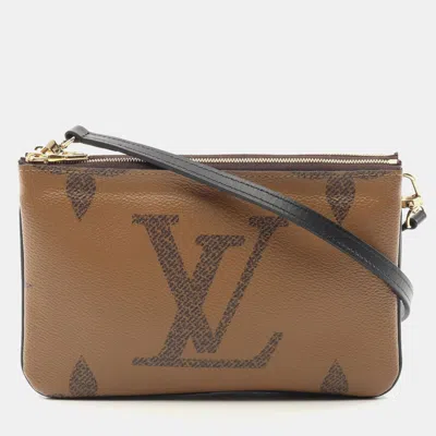 Pre-owned Louis Vuitton Monogram Giant Reverse Pochette Double Zip Crossbody Bag