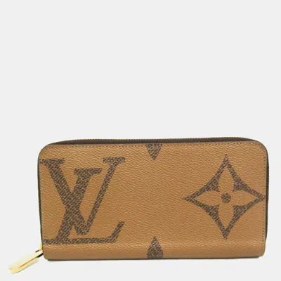 Pre-owned Louis Vuitton Monogram Giant Reverse Zippy Wallet Brown Monogram Canvas Wallet