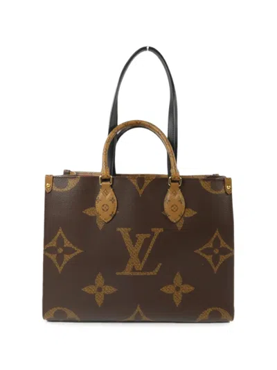 Pre-owned Louis Vuitton Monogram Giant Tote Bag In Brown