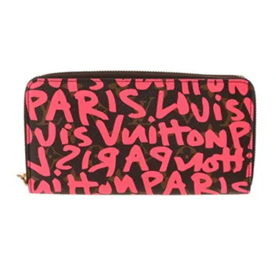Pre-owned Louis Vuitton Monogram Graffiti Fuchsia Monogram Monogram Graffiti Long Bill Wallet (bi-fold) (pre-o In Pink