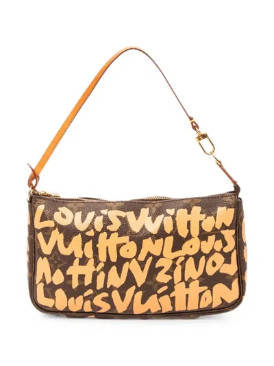 Louis Vuitton Monogram Graffiti Pouch In Brown