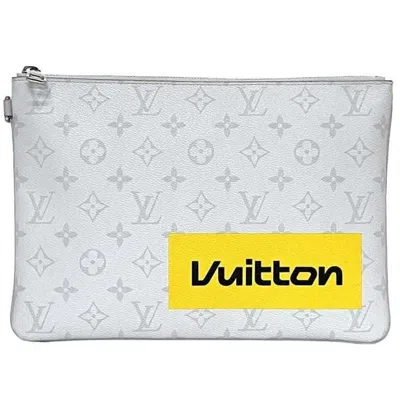 Pre-owned Louis Vuitton Monogram Gray White Monogram Clutch Bag () In Gray, White