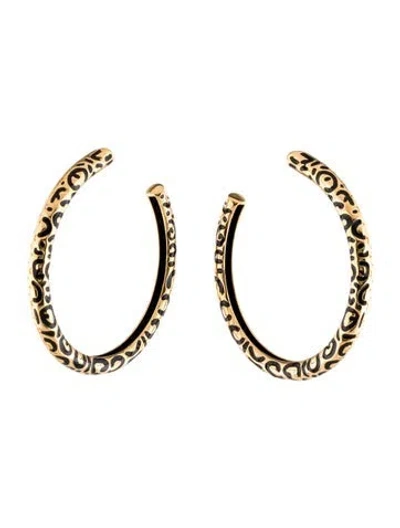 Pre-owned Louis Vuitton Monogram Hoop Earrings In Black
