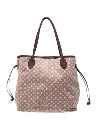 Pre-owned Louis Vuitton Monogram Idylle Neverfull Mm In Burgundy
