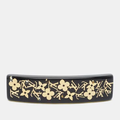 Pre-owned Louis Vuitton Monogram Inclusion Barrette Crystals Resin Gold Tone Hair Clip