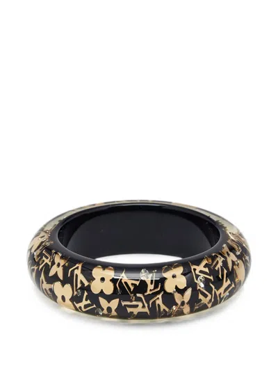 Pre-owned Louis Vuitton Monogram Inclusion Crystal-embellished Bracelet In Black