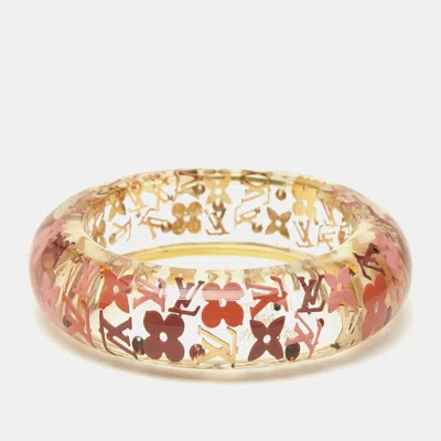 Pre-owned Louis Vuitton Monogram Inclusion Tangerine Resin Crystals Gold Tone Bracelet